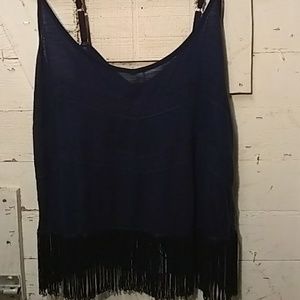 Bongo Junior's Navy Fringe Tank Size XL